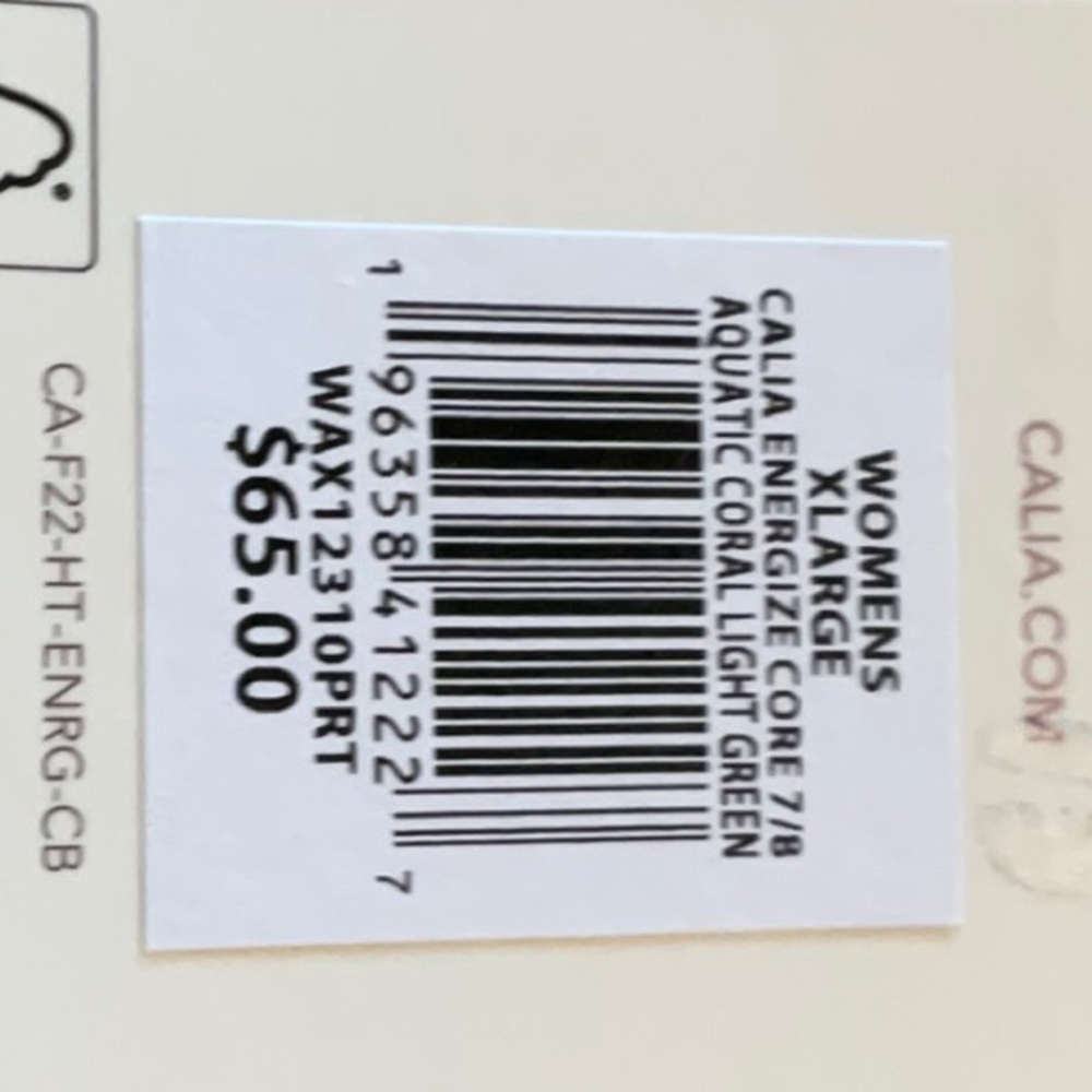Calia Pale green & soft white Patterned Leggings. Pockets on sides. Buttery soft - Picture 12 of 12